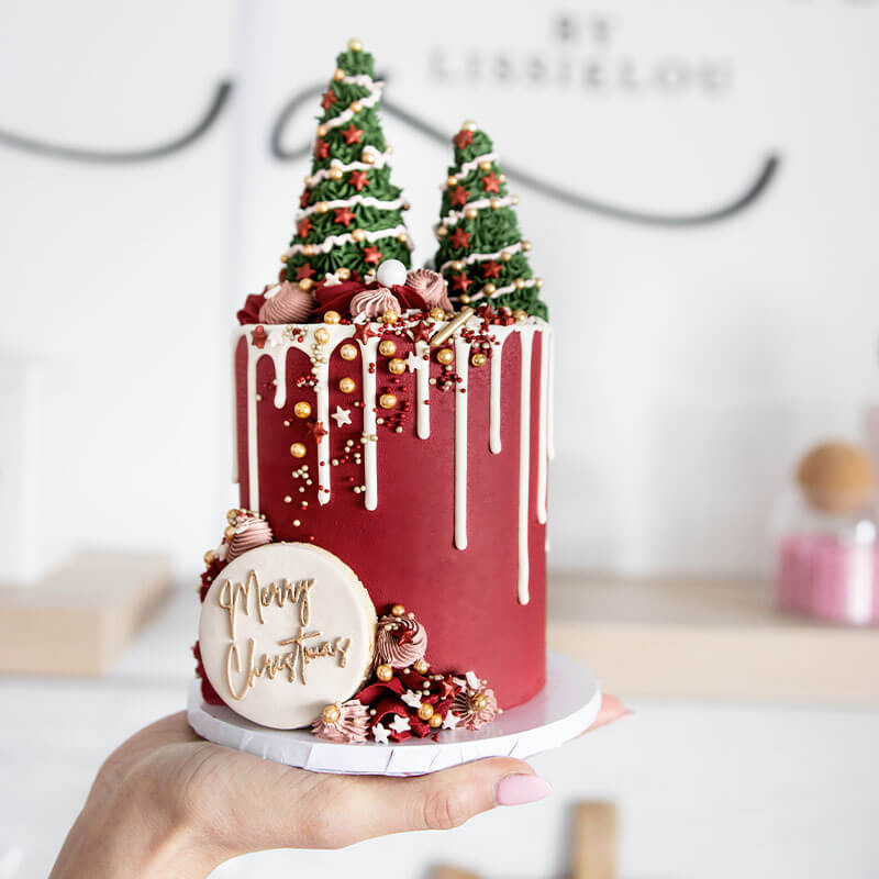 Mini Christmas Tree Cake Online Course - ChellBells Cakes