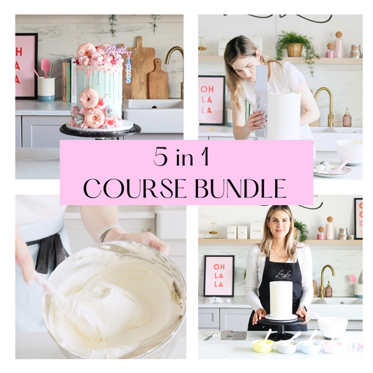 ONLINE 5 in 1 Cake Course Bundle - Sponge, Buttercream, Ganache, Stacking and Pastel Vibes - ChellBells Cakes