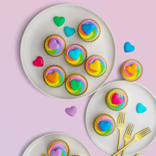 Rainbow Cupcakes and Heart Puffs with Jenna Rae Cakes at the LissieLou Cake School